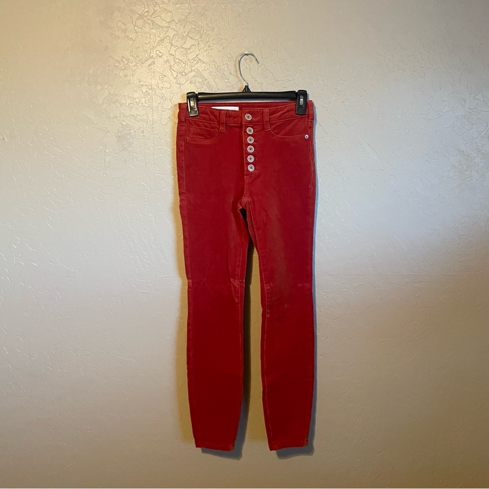 Anthropology Red High Rise Corduroy‎ Skinny Jeans - Picture 2 of 8
